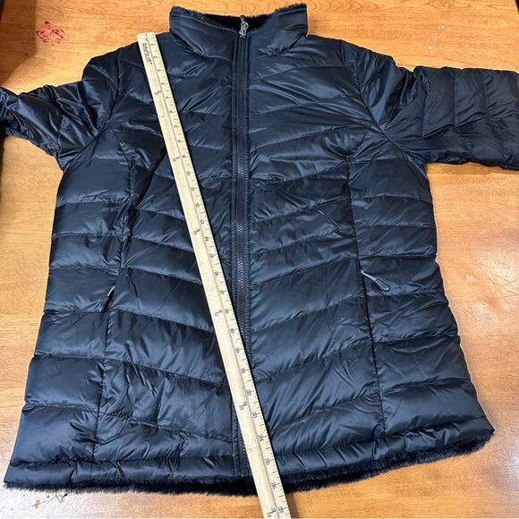 32* Degrees Heat Quilted Coat Winter Jacket Black Women’s Size Medium M Warm Fur - Picture 8 of 9